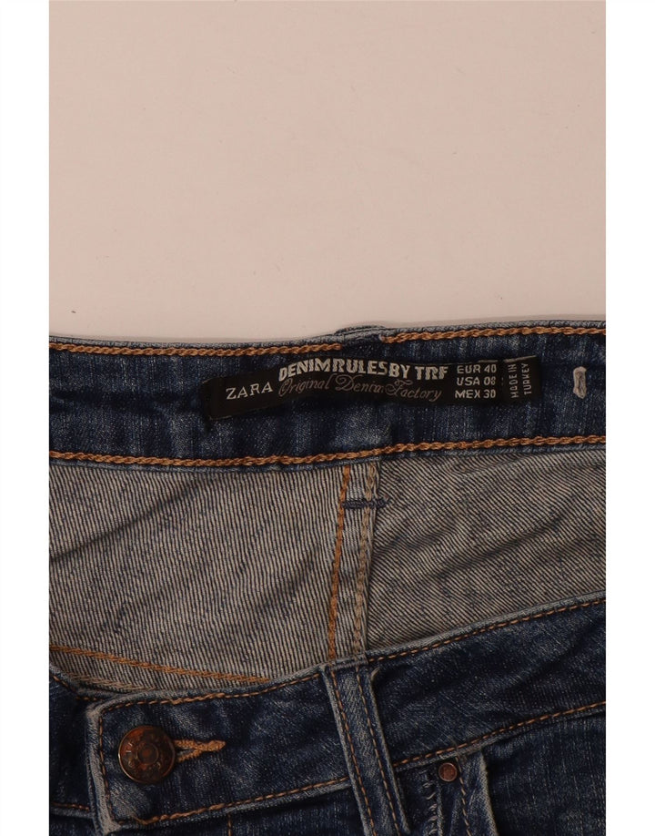 ZARA Damen Jeansshorts EU 40 Medium W30 Blau