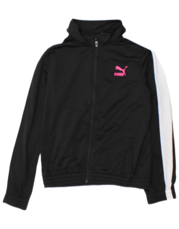Puma Mädchen-Trainingsanzug mit grafischem Oberteil, 15–16 Jahre, XL, Schwarz, Farbblock