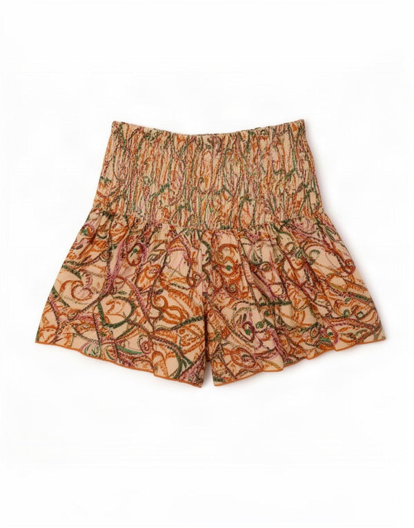 Zara Damen Casual Shorts Medium W28 Mehrfarbige Paisley-Viskose