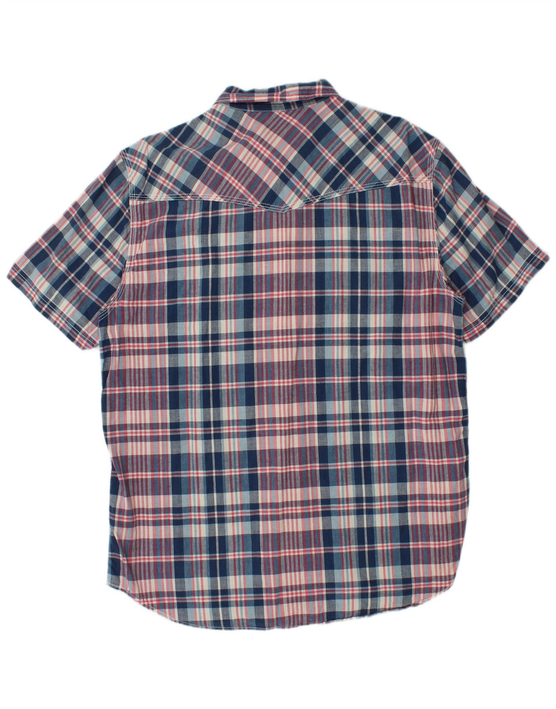 Rifle Herren Kurzarmhemd XL Blau kariert Baumwolle