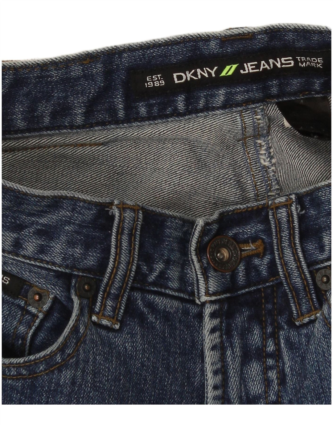 Dkny Damen Tapered Jeans W28 L30 Marineblau