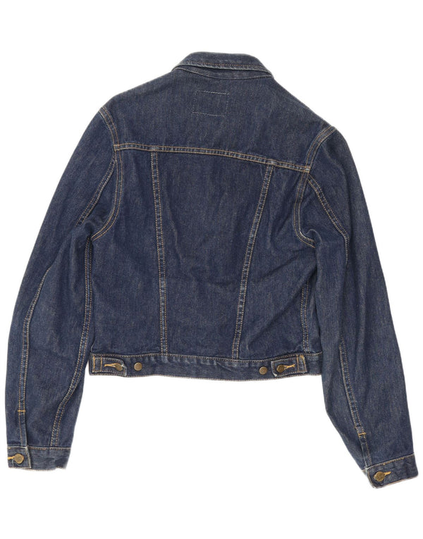 Lee Womens Crop Denim Jacke UK 12 Medium Marineblau Baumwolle