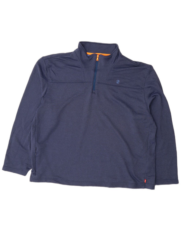Izod Herren-Sweatshirt mit Reißverschluss am Hals, 2XL, Marineblau, Polyester
