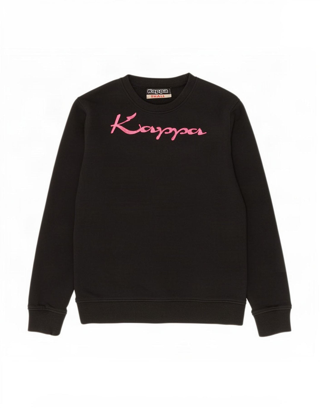 Kappa Herren-Sweatshirt mit Grafik, Größe S, schwarze Baumwolle