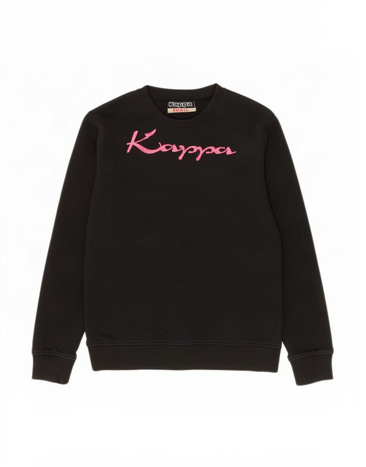 Kappa Herren-Sweatshirt mit Grafik, Größe S, schwarze Baumwolle