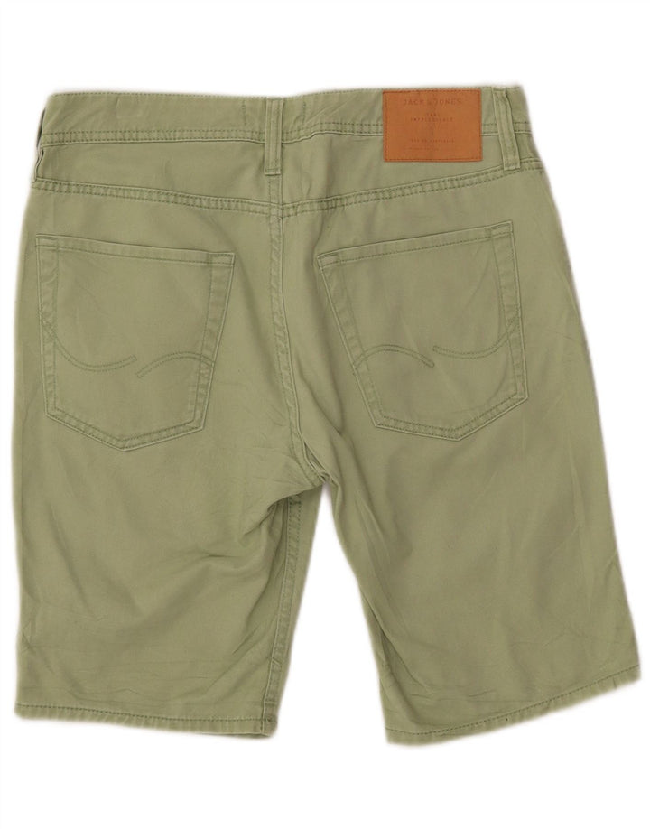 JACK & JONES Herren-Jeansshorts mit normaler Passform, W30, mittelgrüne Baumwolle