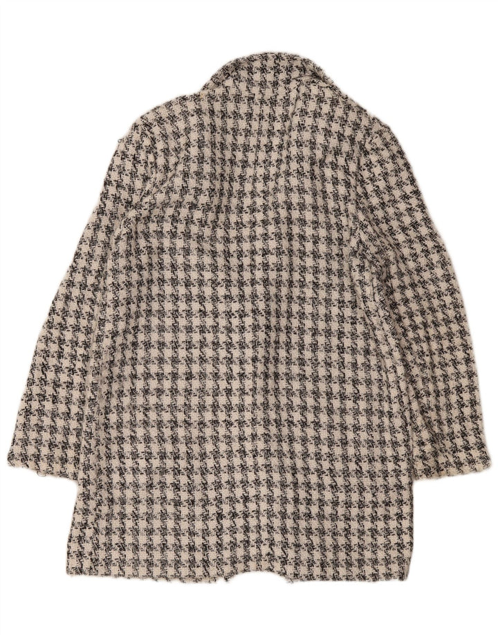 M&Co Damen-Blazer mit 1 Knopf, UK 14, Mittelweiß mit Hahnentrittmuster