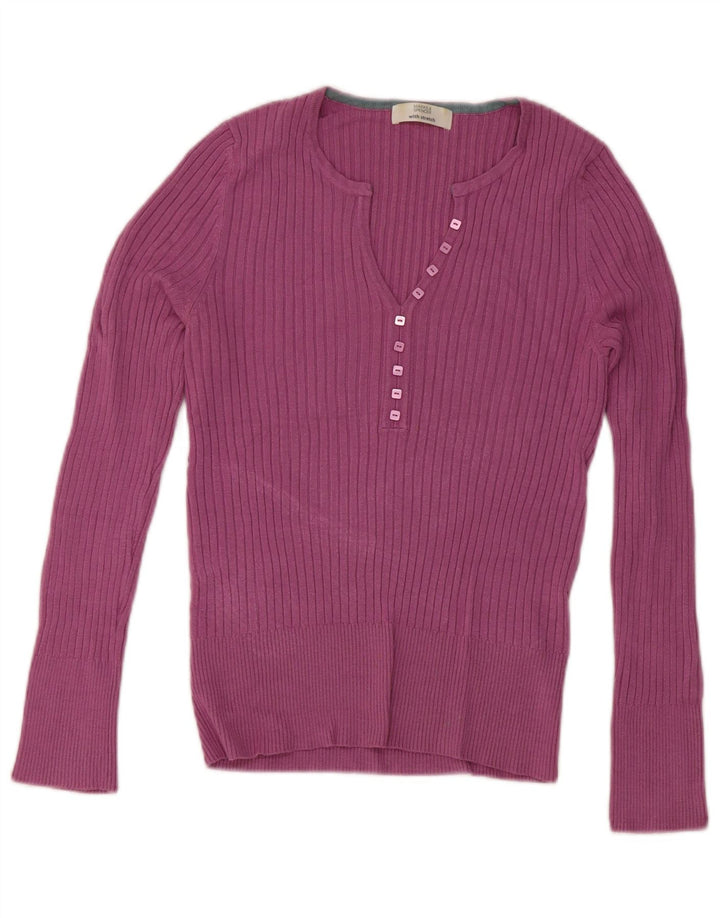 Marks & Spencer Damen-Pullover mit V-Ausschnitt, Gr. 12, Mittelrosa, Viskose