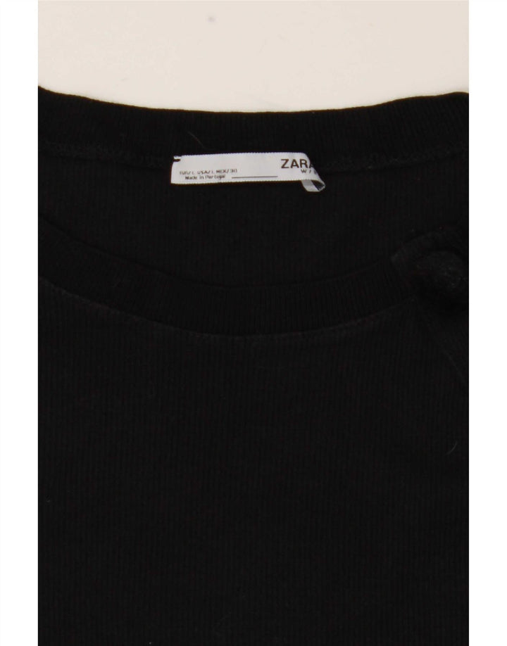 Zara Damen Grafik T-Shirt Top UK 14 Large Schwarz