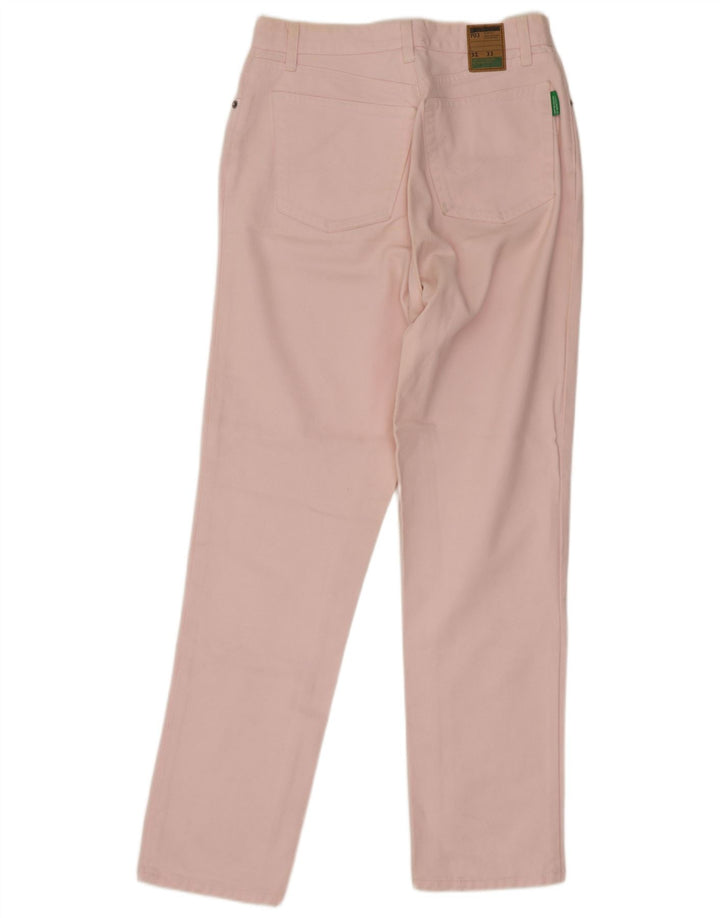 Benetton Damen Tapered Jeans W32 L29 Rosa Baumwolle