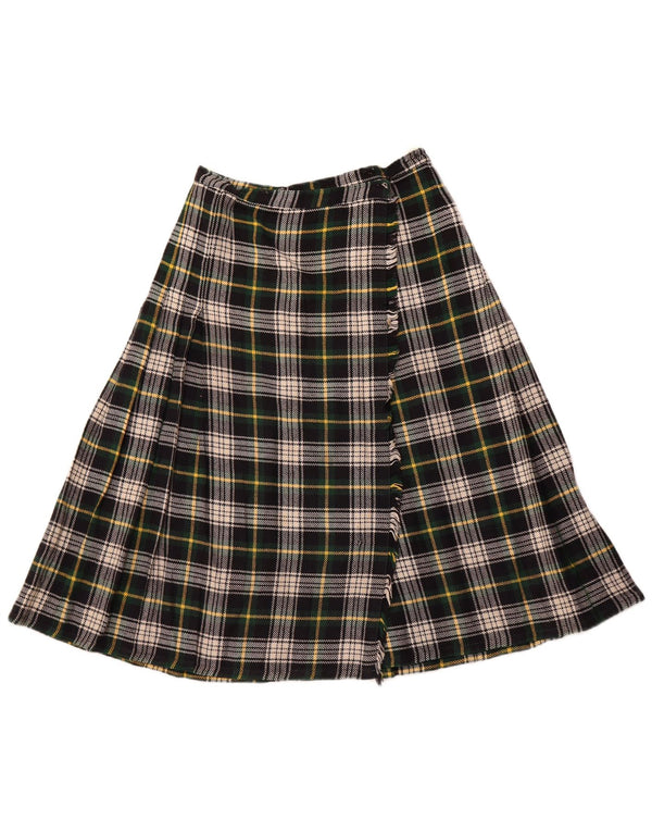VINTAGE Damen Wickelrock W26 Small Green Check