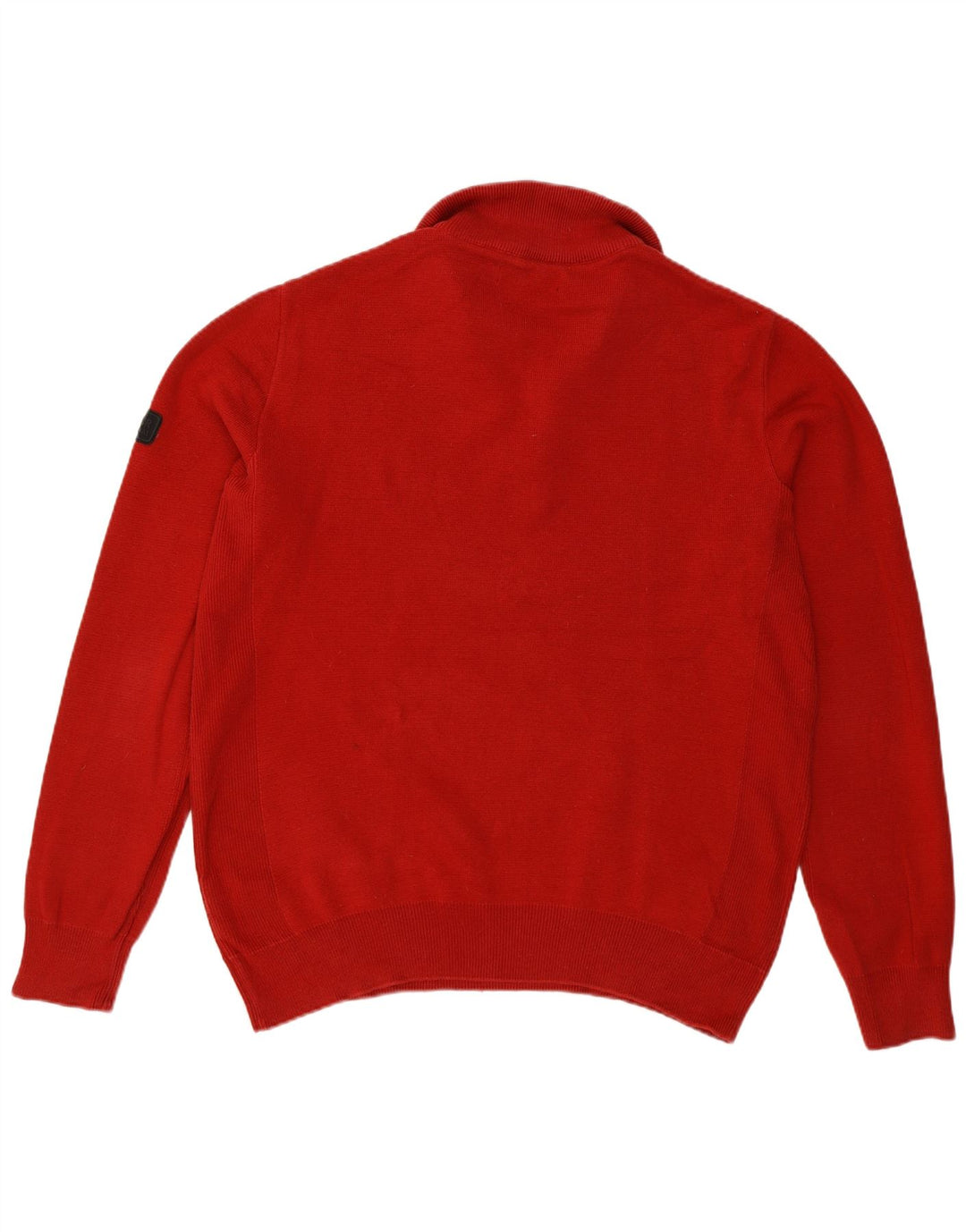 Barbour Herren-Pullover mit Reißverschluss am Hals, groß, burgunderrote Baumwolle