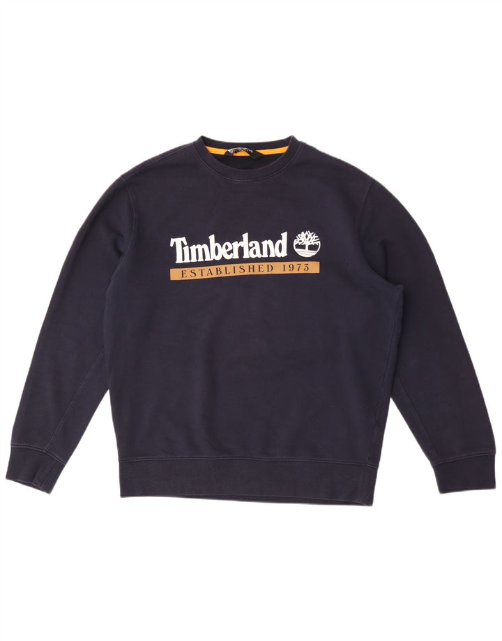 Timberland Herren Graphic Regular Fit Sweatshirt Pullover Large Marineblau