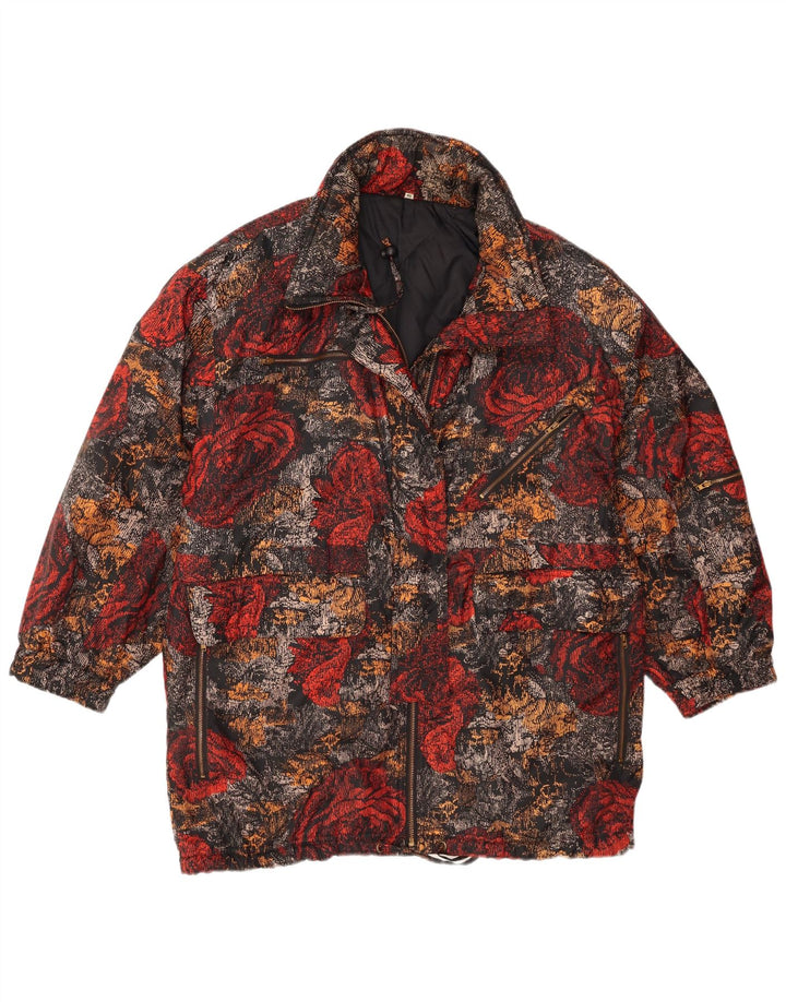 Vintage Damen Skijacke EU 40 Medium Mehrfarbig Floral Polyester