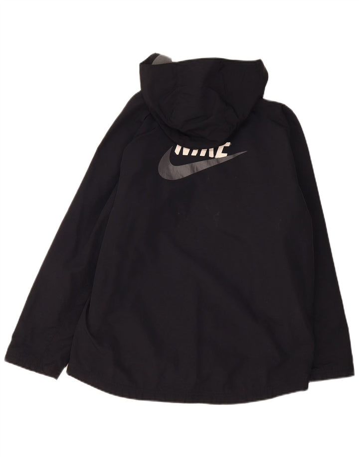 Nike Jungen-Windbreakerjacke mit Kapuze, 12–13 Jahre, groß, schwarzes Nylon
