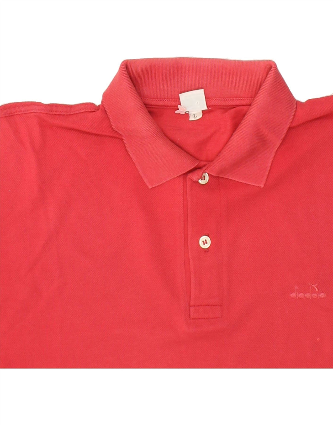 DIADORA Mens Polo Shirt Large Red Cotton Vintage Diadora and Second-Hand Diadora from Messina Hembry 