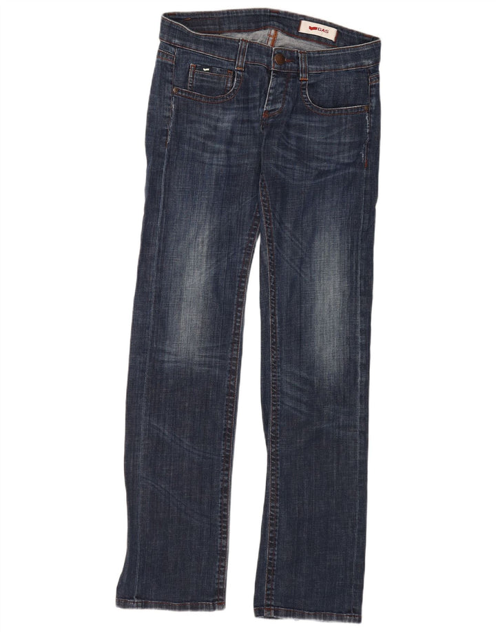 Gas Damen Straight Jeans W29 L34 Blaue Baumwolle