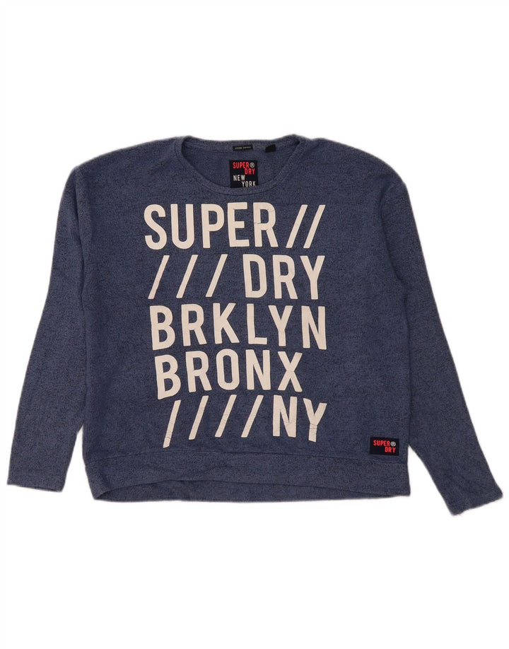 Superdry Grafik-Sweatshirtpullover für Damen, Gr. 10, Größe S, blau gefleckt