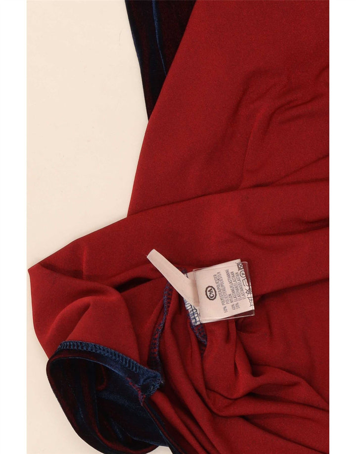 CLOCK HOUSE Damen Ärmelloses Maxikleid UK 12 Mittelrotes Polyester