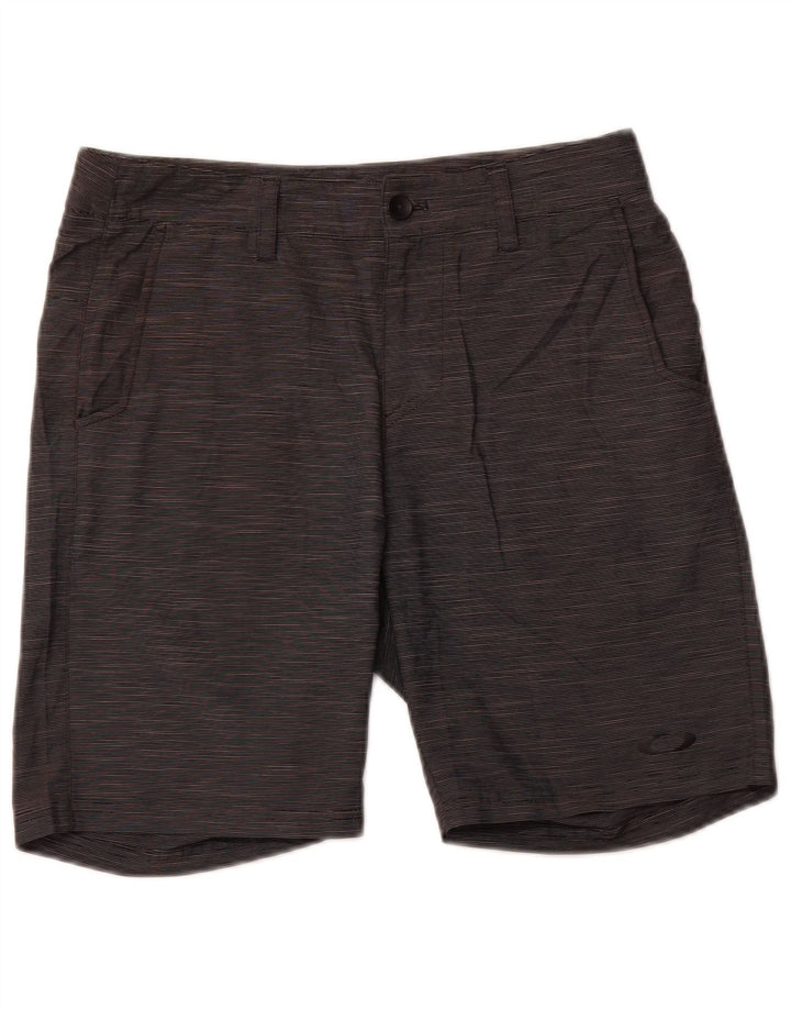 Oakley Herren Regular Fit Chino Shorts W30 Mittelgrau Nadelstreifen Sport