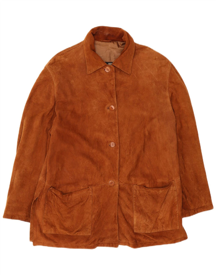 Vintage Damen Wildlederjacke IT 46 Großes braunes Leder