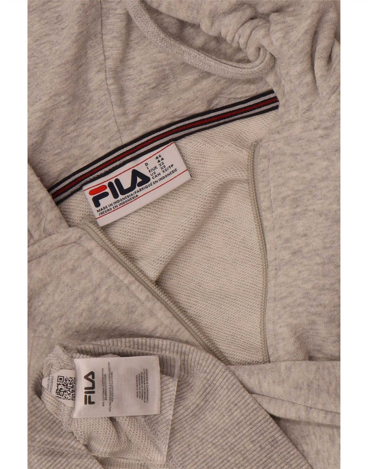 Fila Herren-Kapuzenpullover mit Reißverschluss, XS, graue Baumwolle