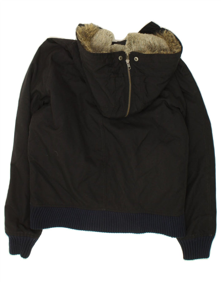 WOOLRICH Herren Bomberjacke mit Kapuze, gepolstert, UK 38, Mittelschwarzes Nylon