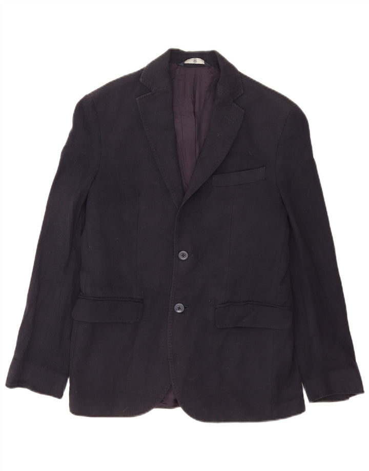 Massimo Dutti Herren-Blazer mit 2 Knöpfen, EU 46, klein, marineblau, Baumwolle
