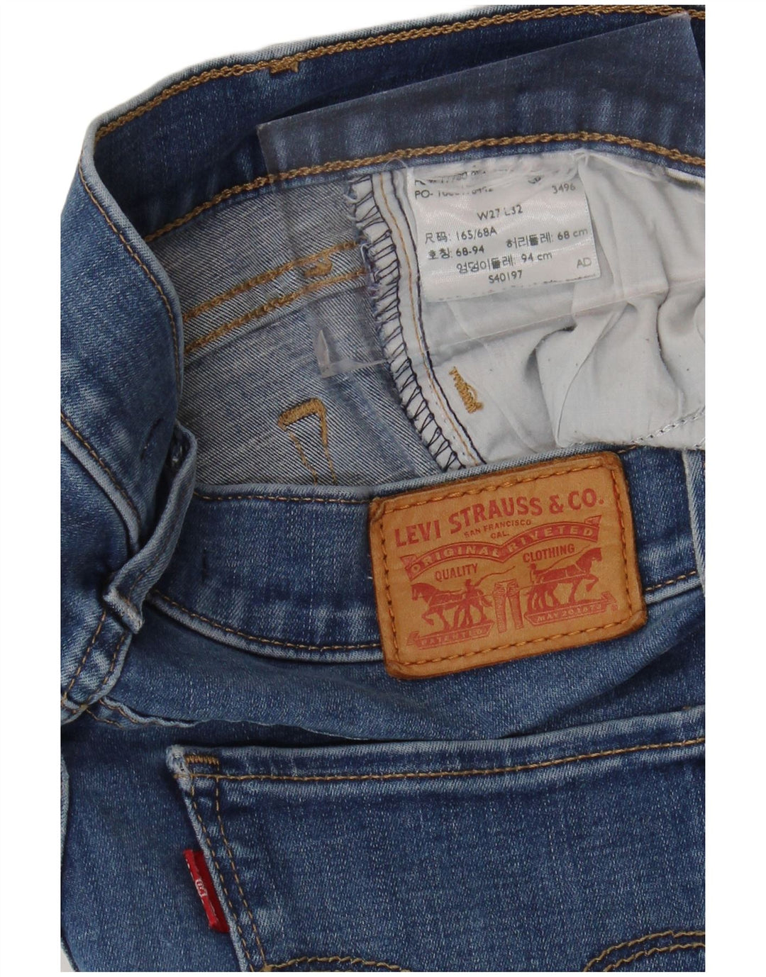 LEVI'S Damen 710 Super Skinny Jeans W27 L32 Blau