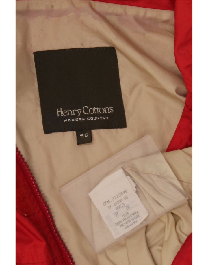 HENRY COTTONS Herren Regenjacke mit Kapuze IT 56 3XL Rot Polyamid