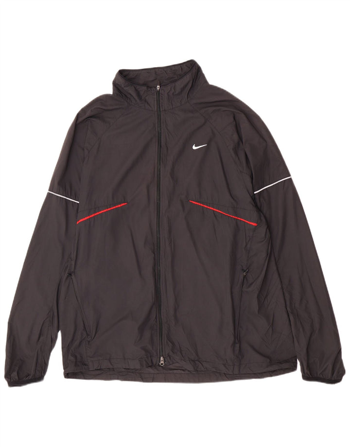 Nike Herren-Trainingsanzug-Top-Jacke XL, schwarzes Polyester