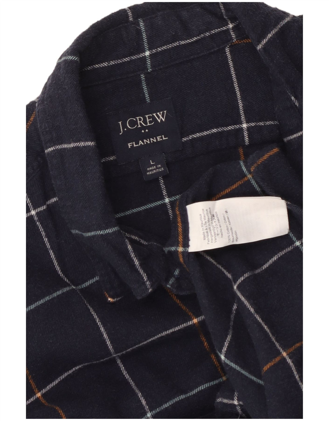 J. Crew Herren-Flanellhemd, groß, marineblau, kariert, Baumwolle