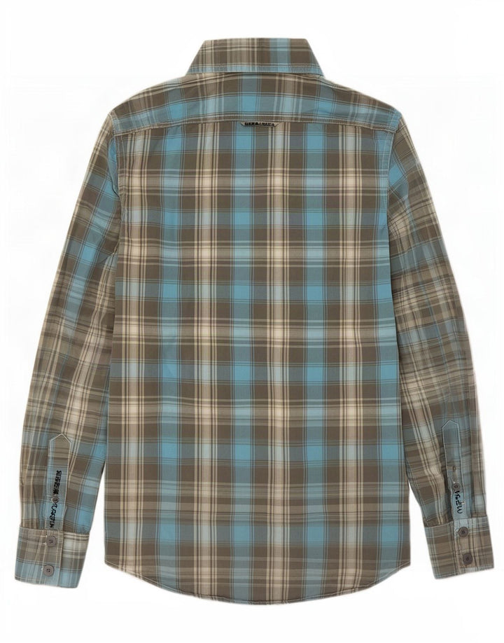 Superdry Herrenhemd aus mittelblauer karierter Baumwolle