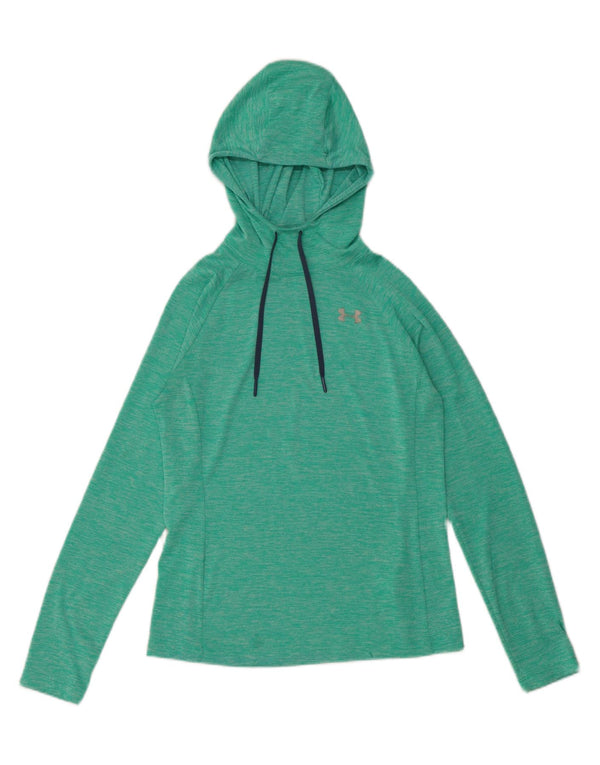 Under Armour Damen Heat Gear Top Langarm UK 6 XS Grün Polyester