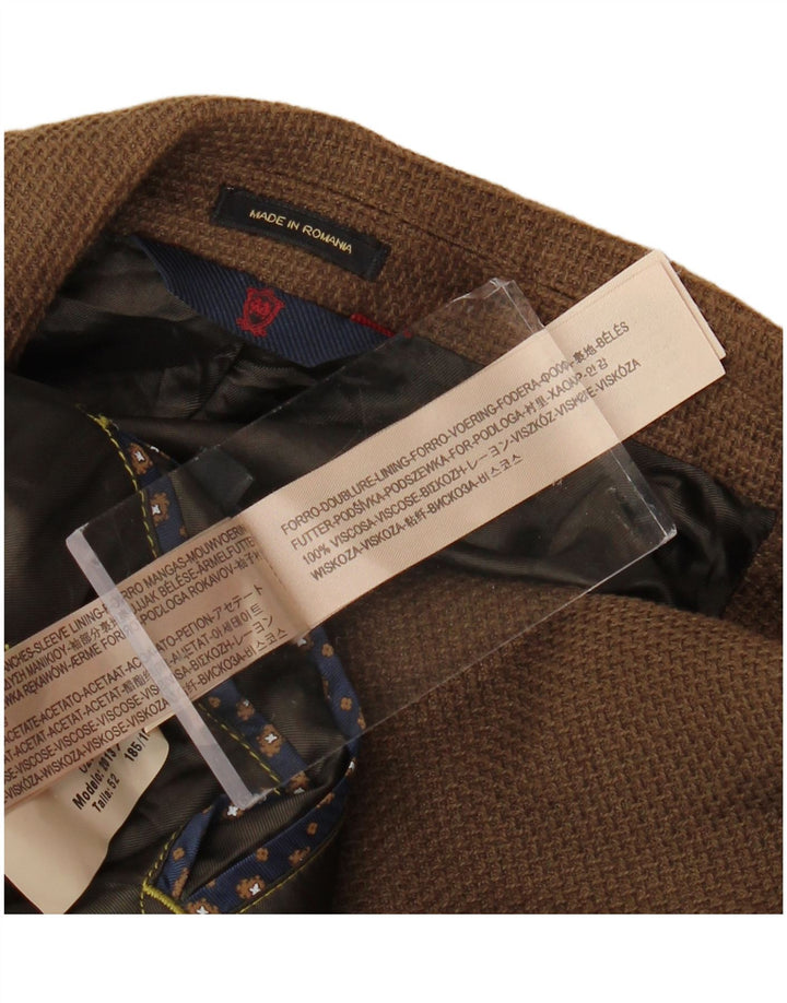 MASSIMO DUTTI Herren 2-Knopf-Blazerjacke UK 38 Mittelbraune Viskose