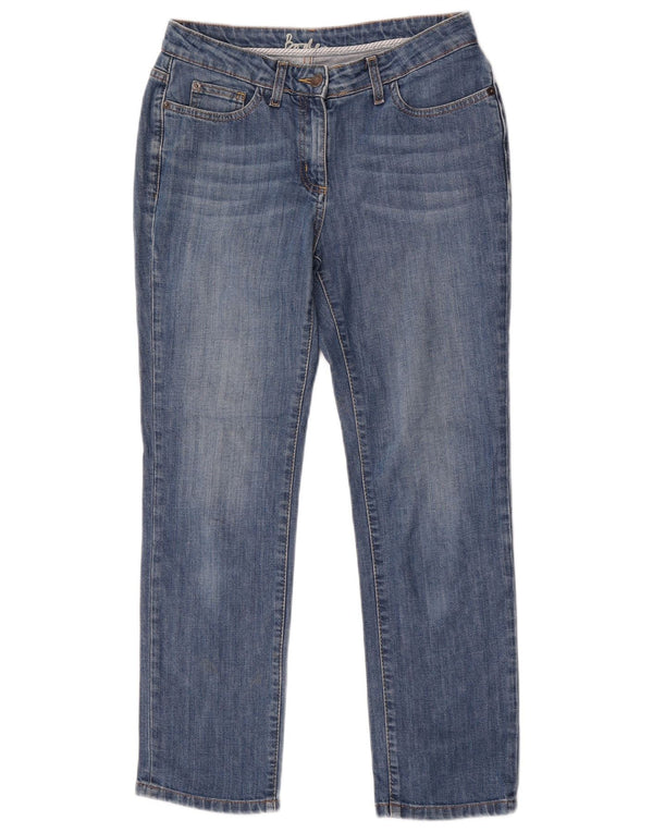 Boden Damen Straight Jeans UK 10 Small W28 L27 Blaue Baumwolle