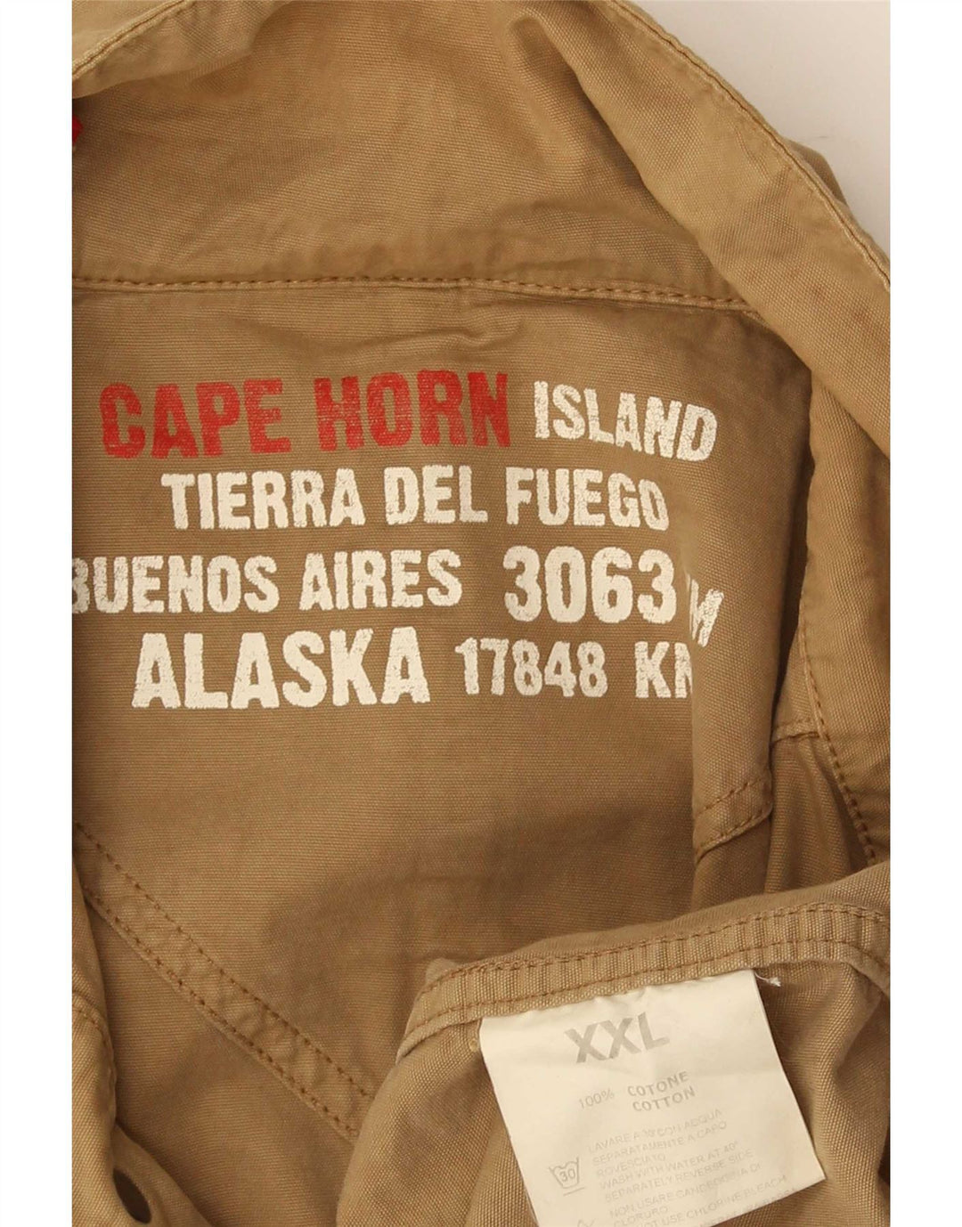 Cape Horn Herren-Militärjacke, UK 44 2XL, braune Baumwolle