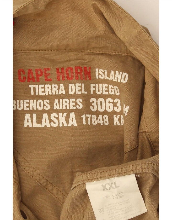 Cape Horn Herren-Militärjacke, UK 44 2XL, braune Baumwolle