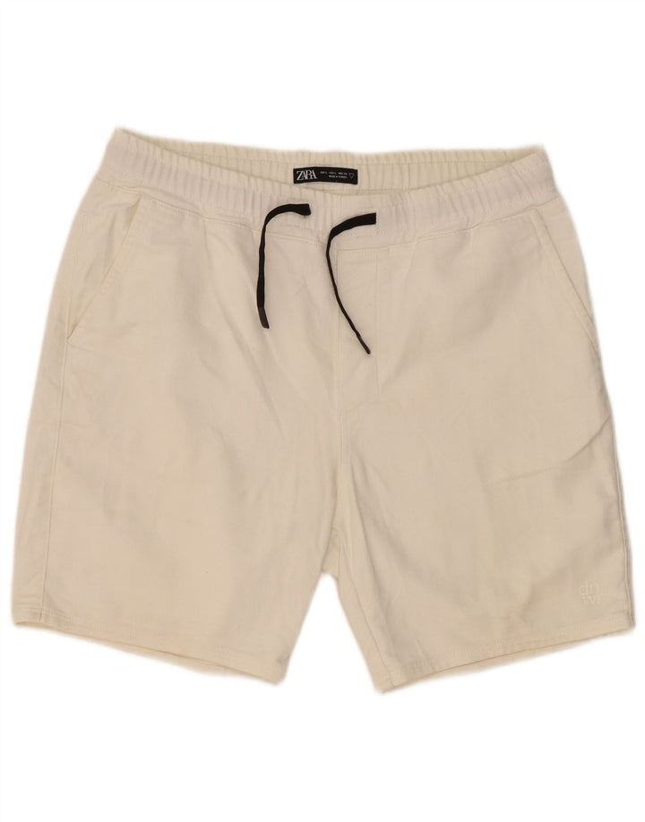 Zara Herren-Sportshorts, groß, aus weißer Baumwolle