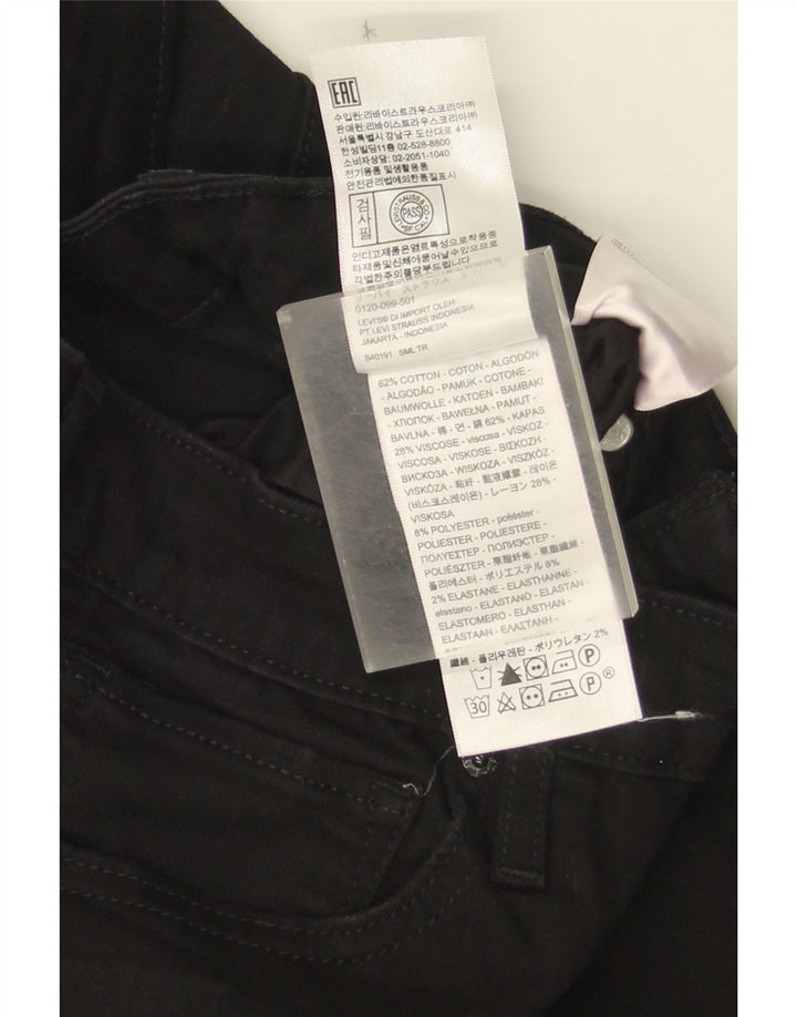 Levi's Damen 710 Slim Jeans W30 L34 Schwarze Baumwolle