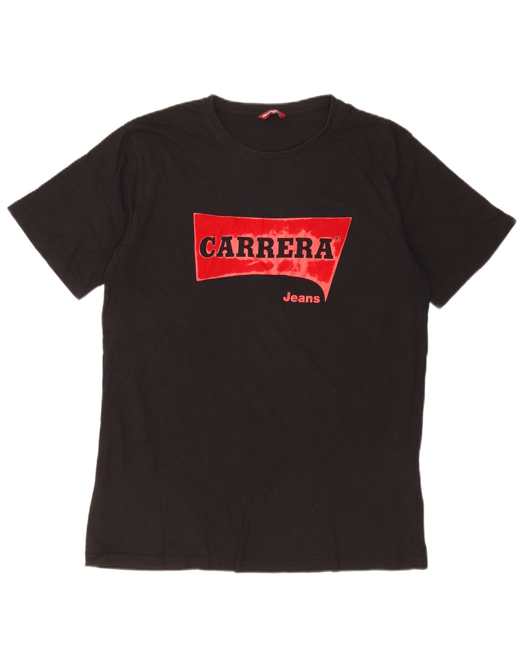 Carrera Herren-T-Shirt mit Grafik, Größe L, aus schwarzer Baumwolle