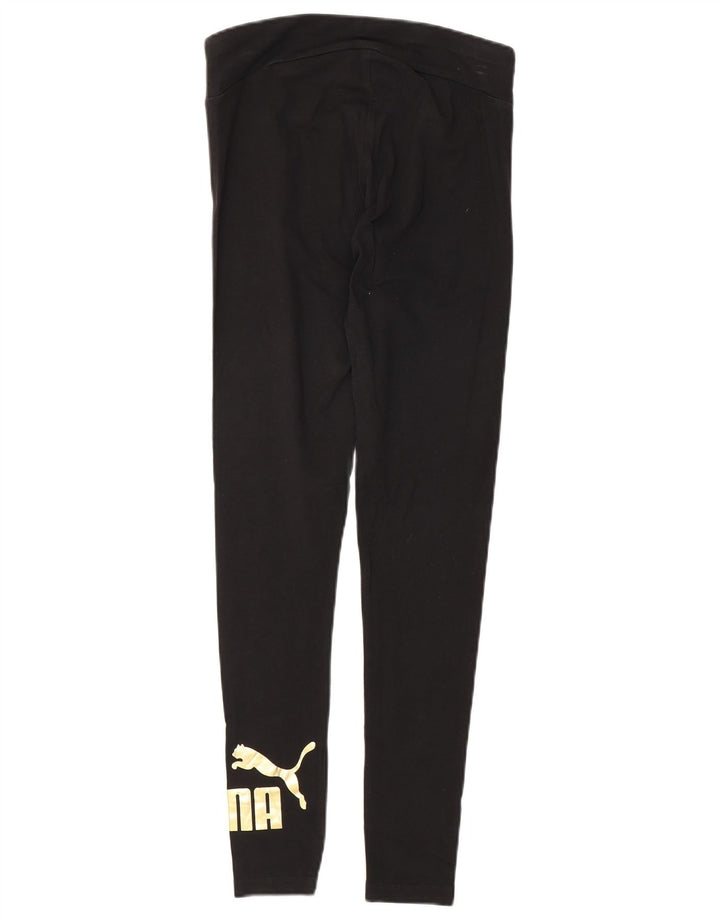 Puma Damen Graphic Leggings UK 8 Small Schwarz