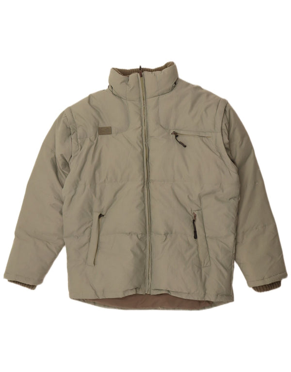 Fila Herren Wattierte Jacke UK 40 Large Grün Polyester