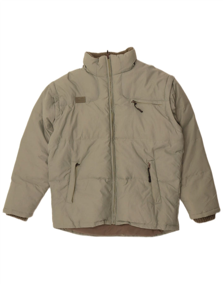 Fila Herren Wattierte Jacke UK 40 Large Grün Polyester