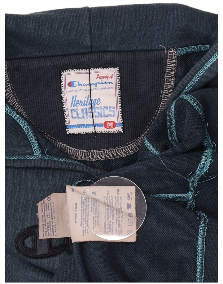Champion Damen Heritage Classics Graphic Hoodie Pullover UK 12 Mittelblau