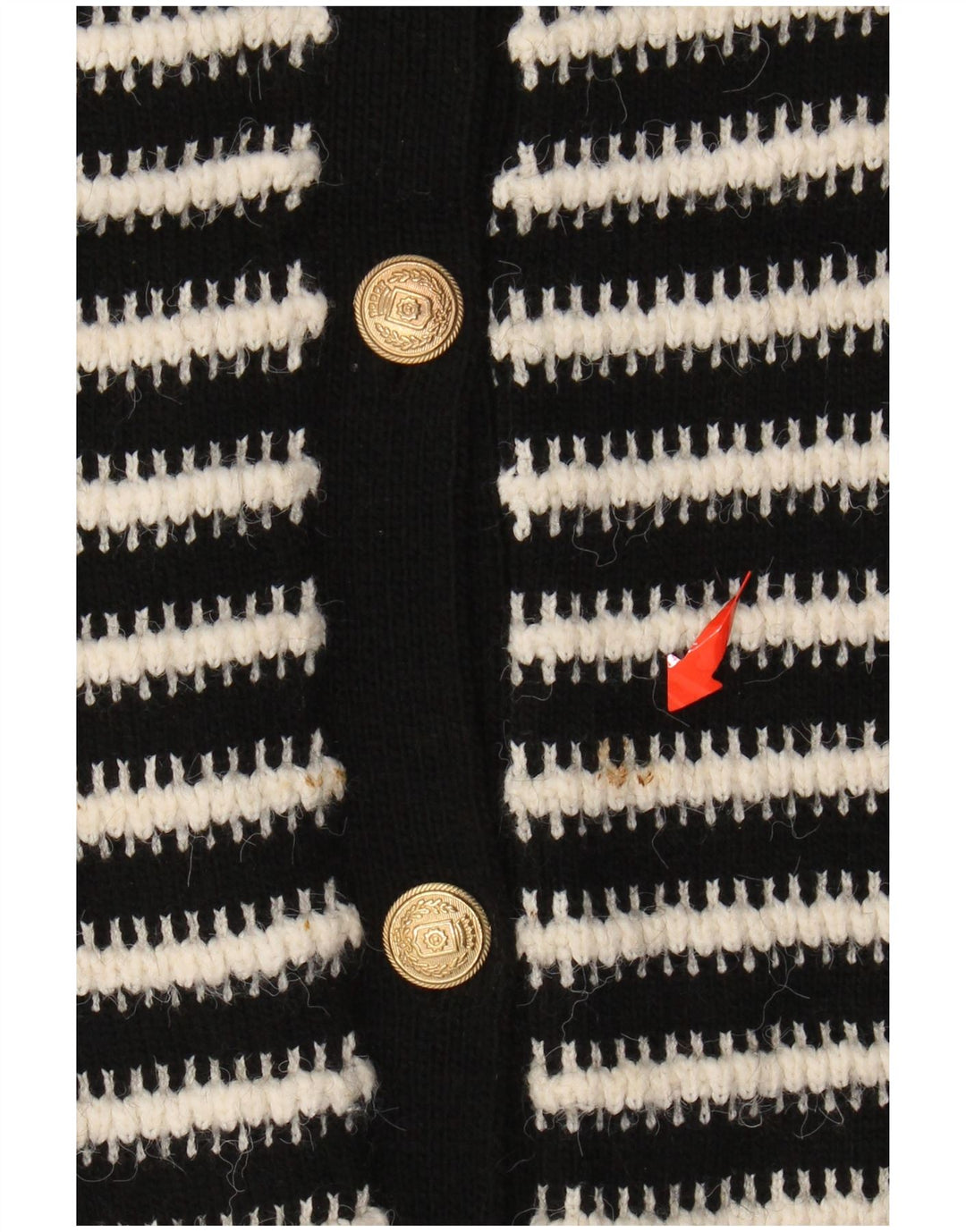 Marks & SPENCER Damen-Strickjacke, Gr. 10, Größe S, schwarz, gestreift, Acryl