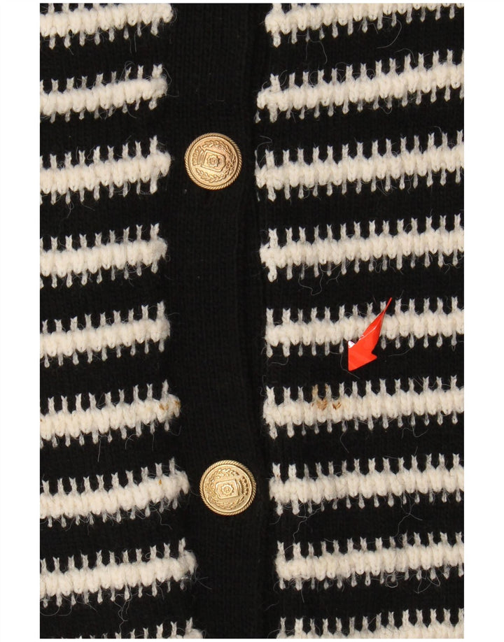 Marks & SPENCER Damen-Strickjacke, Gr. 10, Größe S, schwarz, gestreift, Acryl