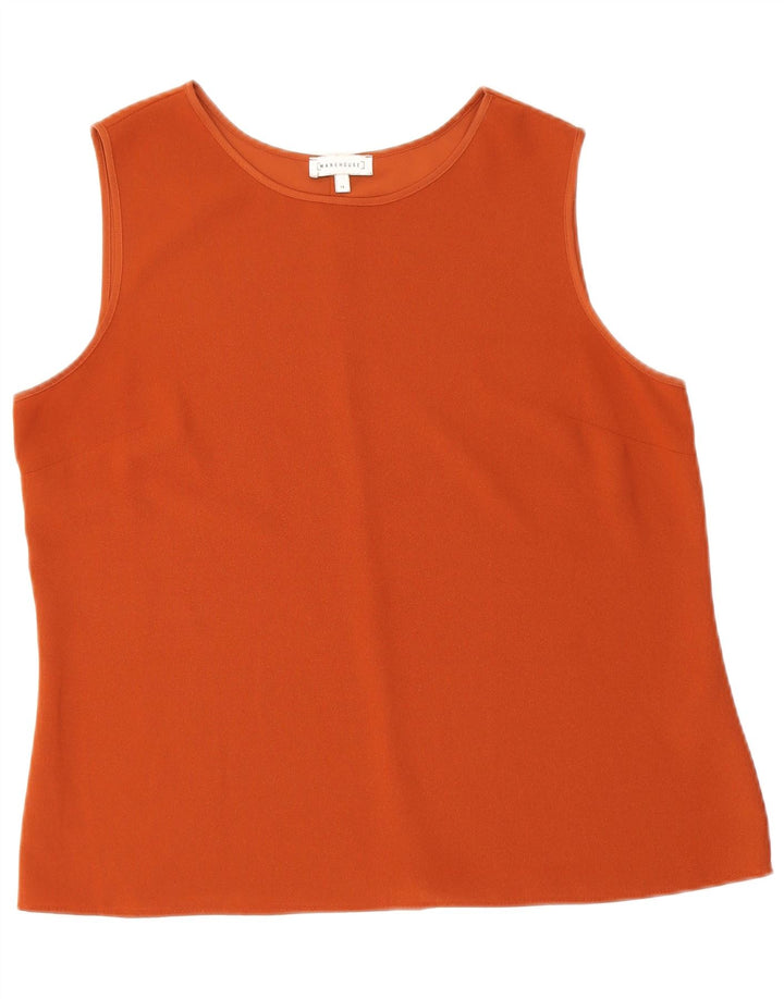 Warehouse Damen-Trägershirt UK 14 Large Orange Polyester