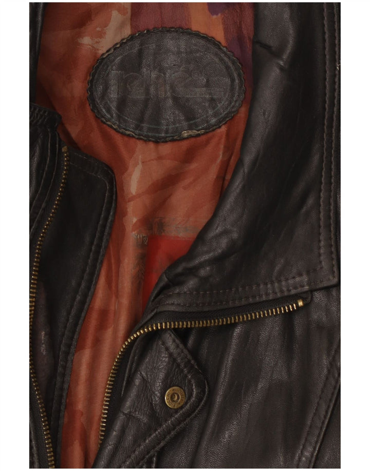 Vintage Herren Lederjacke UK 44 2XL Schwarzes Leder