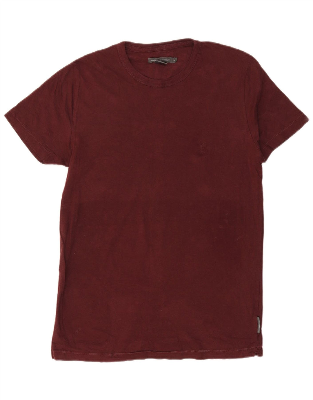 French Connection Herren-T-Shirt-Oberteil, mittelgroß, Burgunderrot, Baumwolle